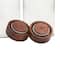 Clear Glass Canisters with Brown Removable Lids Set